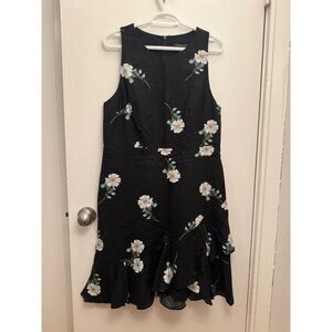 Banana Republic Black Dress with White Floral Pattern